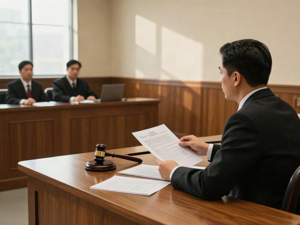 Forsyth County GA DUI court requirements highlighted in a courtroom with a defense attorney presenting a case, exuding professionalism and seriousness.
