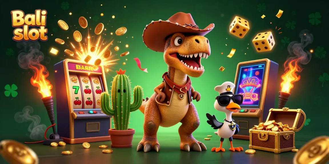 Engage with Bali slot adventures featuring vibrant characters and exploding jackpots in this colorful scene.