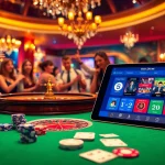 Excited players at a casino roulette table and an online gambling interface featuring 69vn.gb.net.