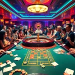 Players engage in thrilling casino games at https://tr88games.com/, featuring roulette and vibrant poker chips.