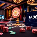 Engage in exhilarating gaming at TA88 casino with thrilling chips and vibrant cards.