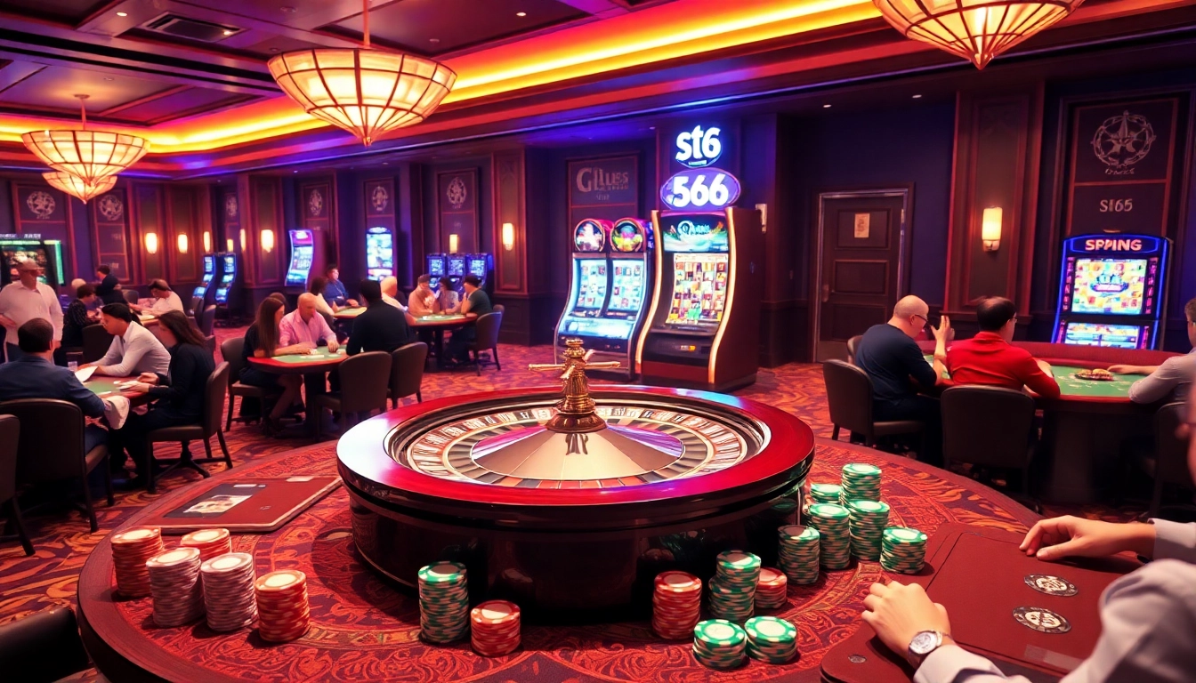 Experience the thrill of high-stakes gambling at s666 casino tables with vibrant poker chips.