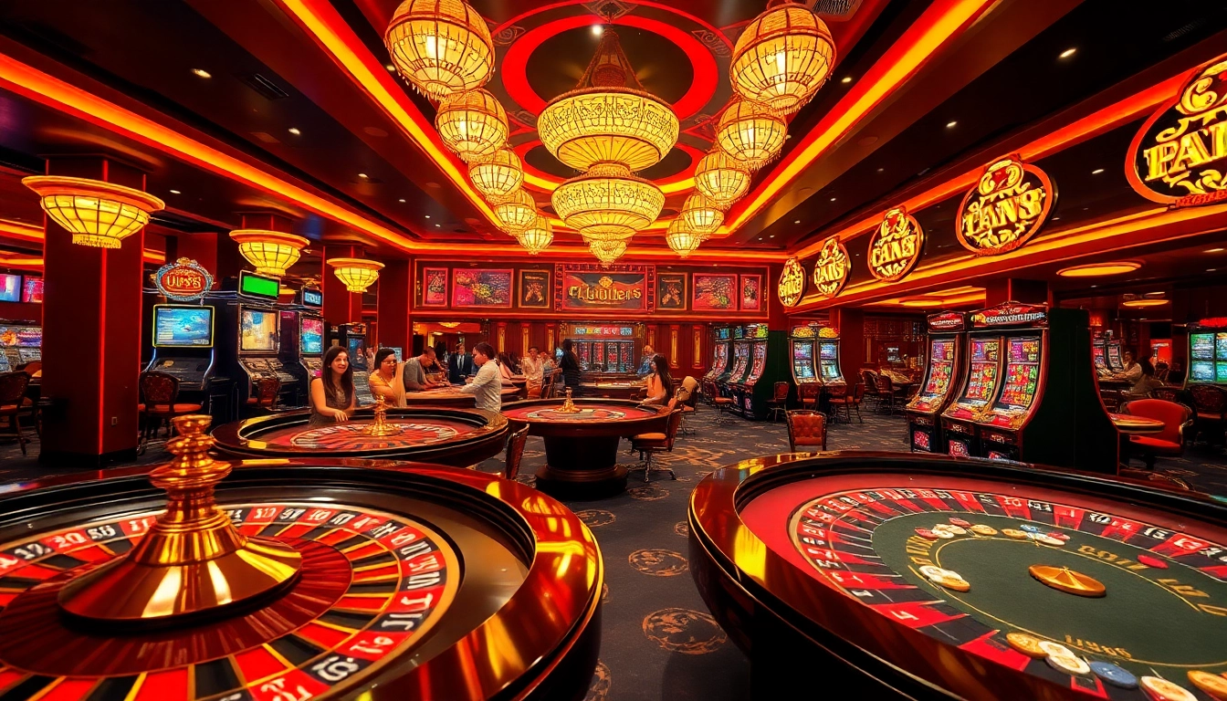 Players engaging with exciting slot machines at uu88 casino, enhancing the thrill of gambling.