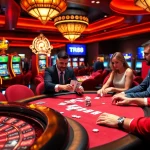 Players enjoying exciting poker action at TR88, a leading online gambling site.