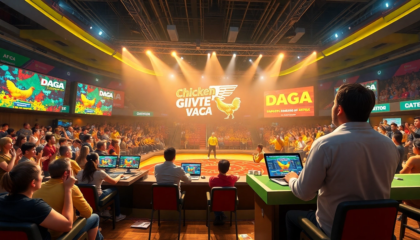 DAGA live chicken fighting platform showcasing thrilling gameplay on dagawin.live.