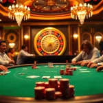 Engaged players at a stylish poker table enjoying their game at https://www.eejl33.com/ casino.