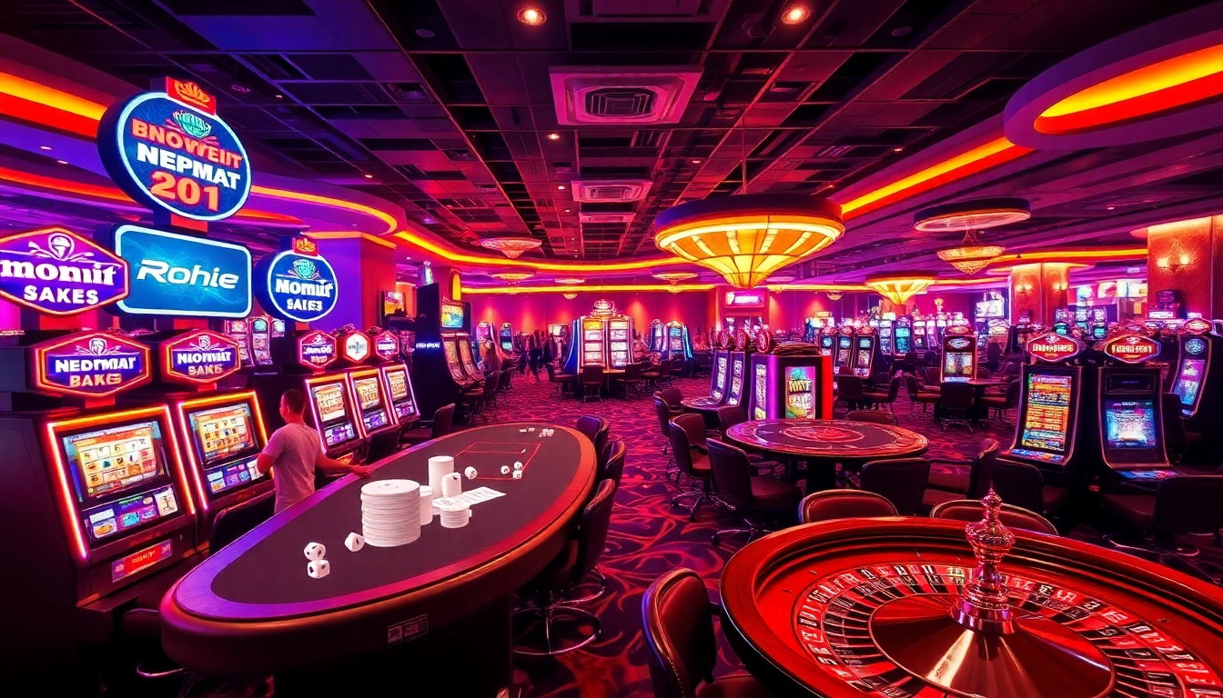 Experience the thrill of nohu slot machines and vibrant casino tables in an exciting gaming atmosphere.