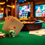 Experience the excitement of j88 at a luxurious casino gaming table with vibrant cards and chips.