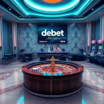 Engage in thrilling gaming at debet's luxurious casino tables and vibrant roulette wheel.