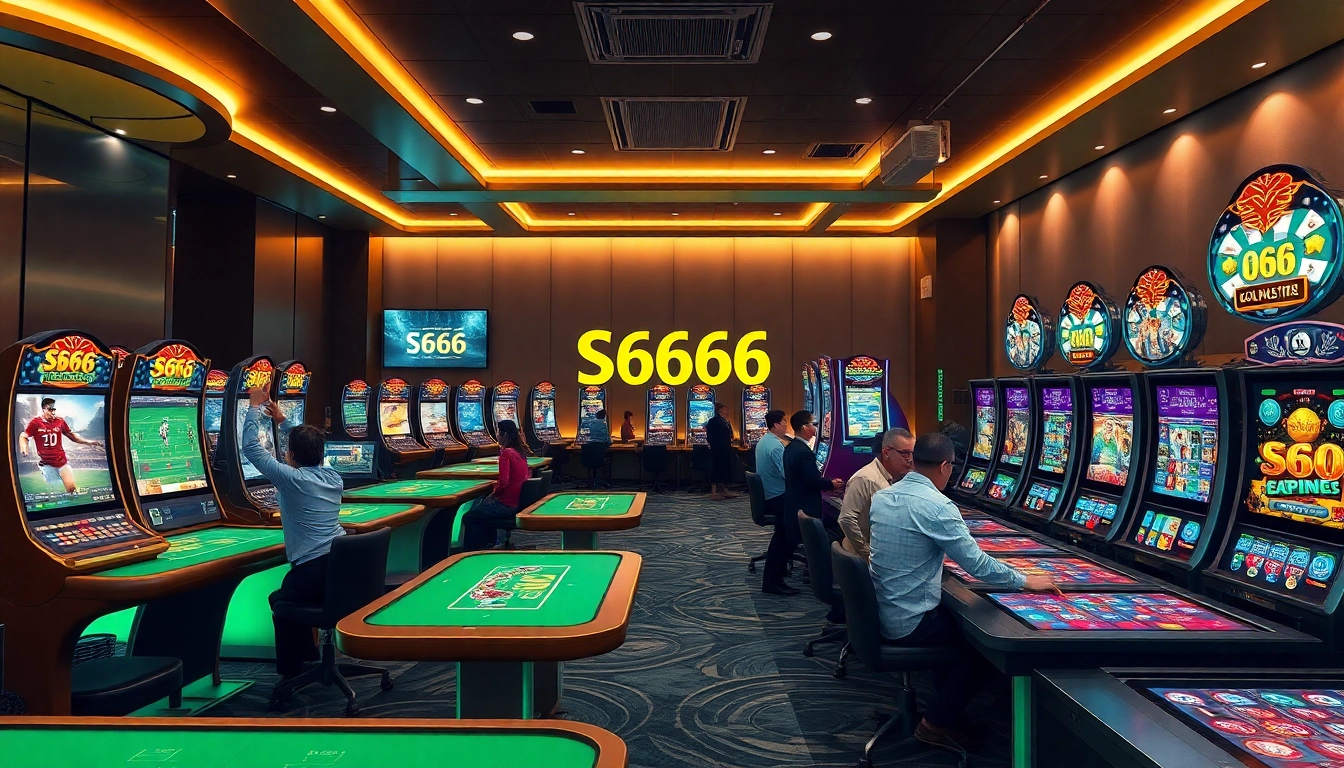 S666.nyc vibrant online gambling scene showcasing dynamic gaming experiences and players engaged in action.