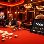 Engaging poker players at a luxury casino table showcasing fabet gaming experience and excitement.