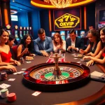 Experience high-stakes gambling action at F168 OKVIP's sophisticated casino table with vibrant chips and cards in play.